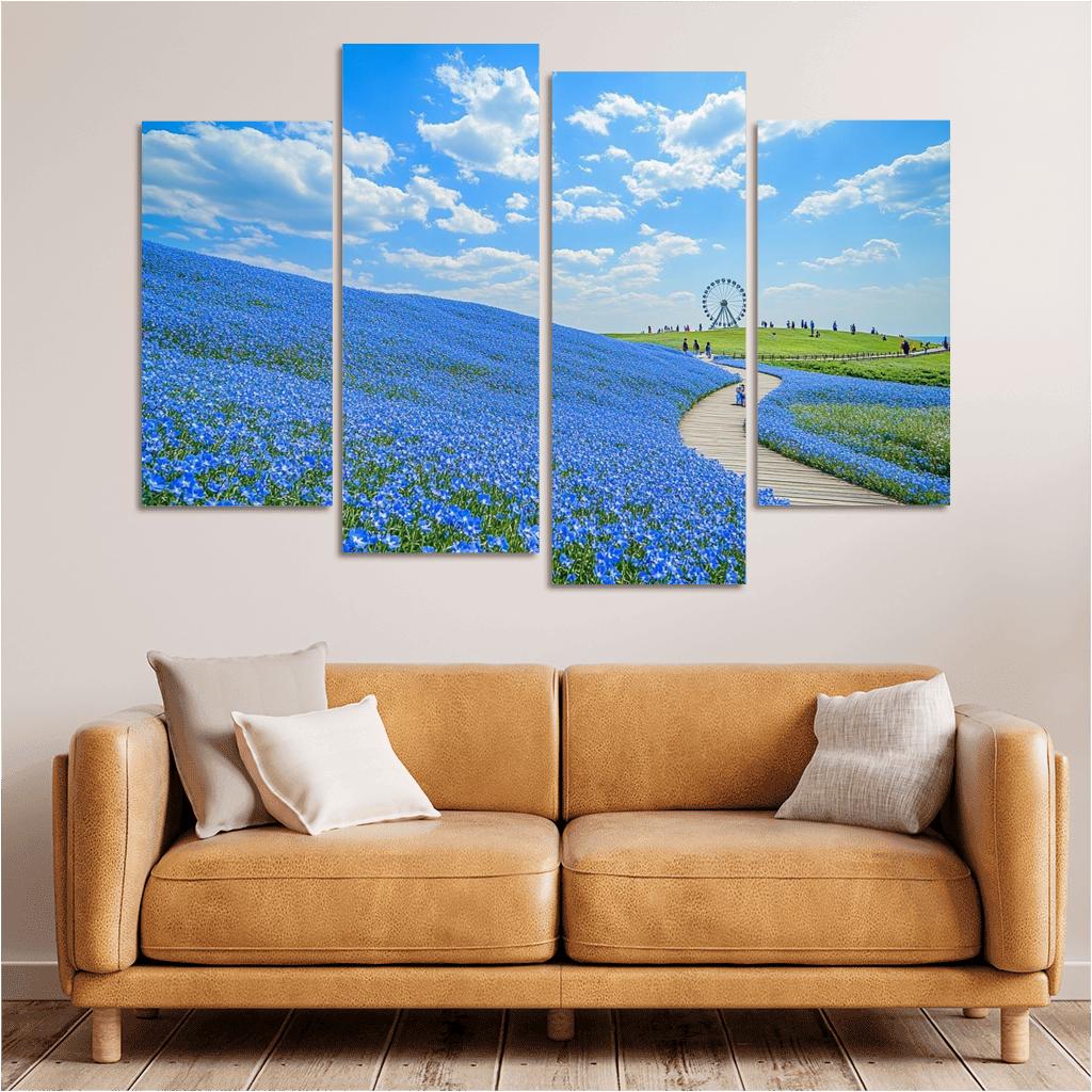 Hitachi Seaside Park Blue Nemophila Fields Hitachinaka Japan premium artwork frames