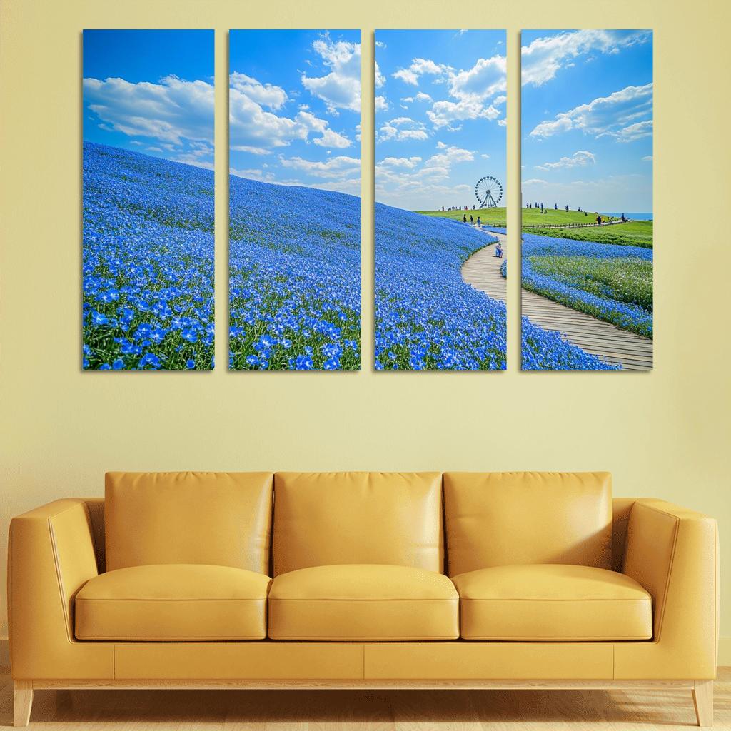 Hitachi Seaside Park Blue Nemophila Fields Hitachinaka Japan premium artwork frames