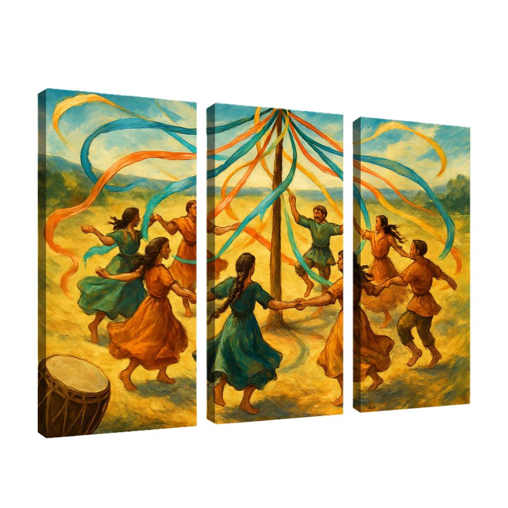 Ancestral Ribbon Spiral Dance canvas paintings frame