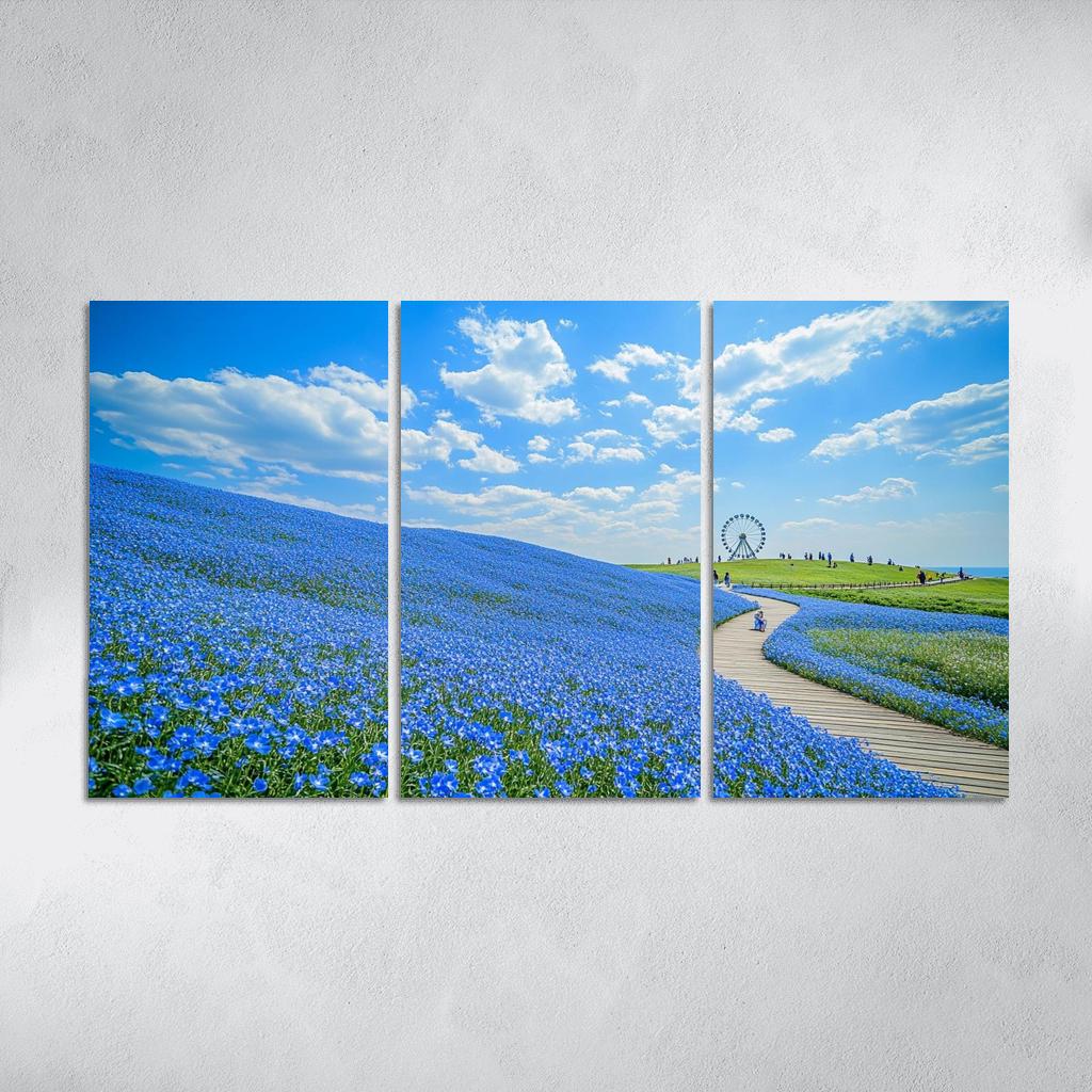 Hitachi Seaside Park Blue Nemophila Fields Hitachinaka Japan premium artwork frames