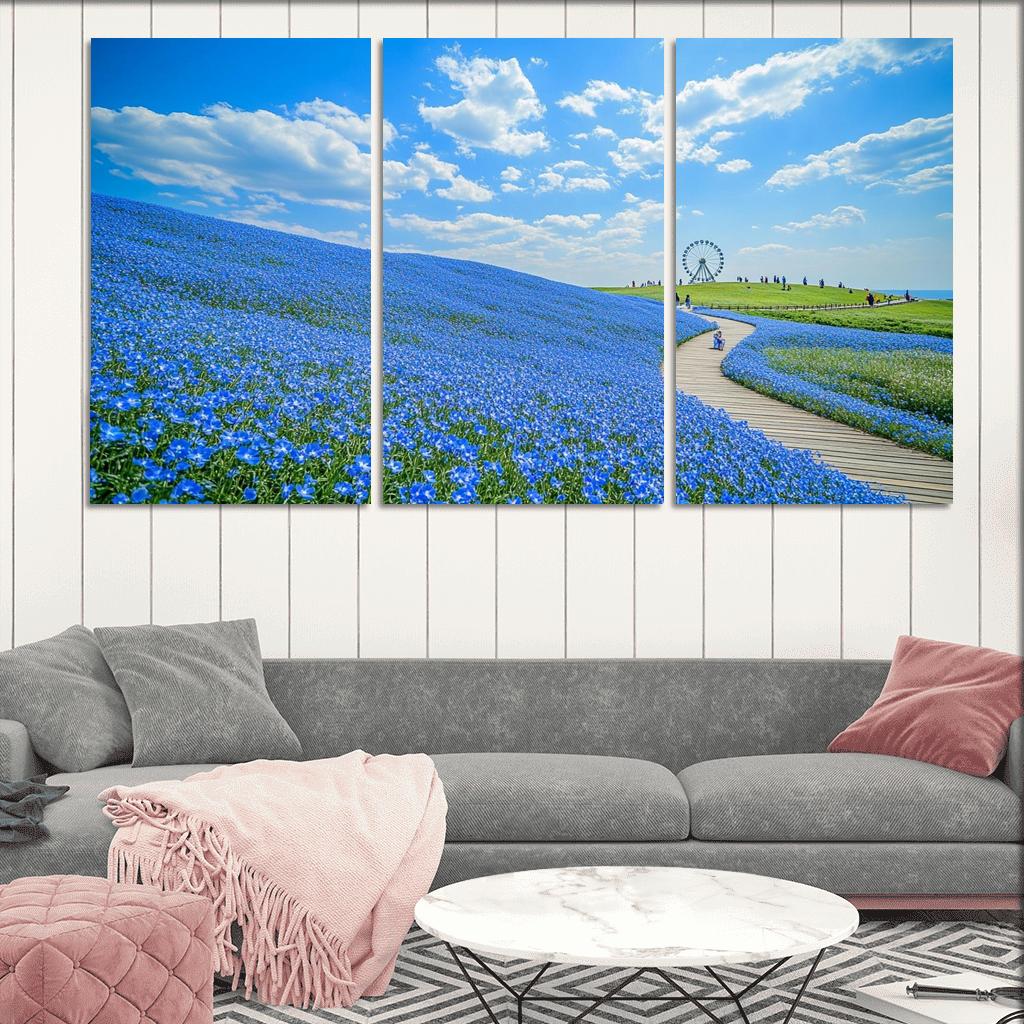 Hitachi Seaside Park Blue Nemophila Fields Hitachinaka Japan premium artwork frames