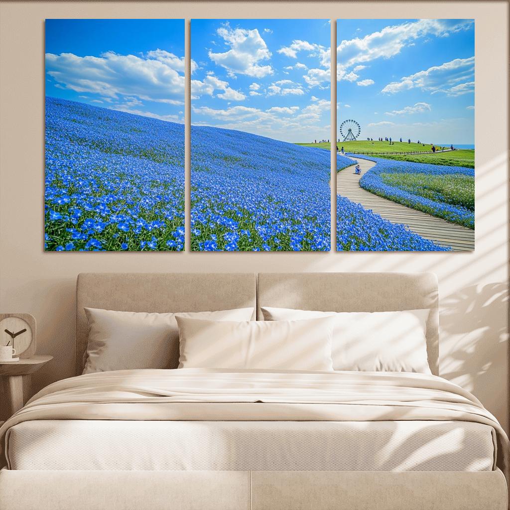 Hitachi Seaside Park Blue Nemophila Fields Hitachinaka Japan premium artwork frames