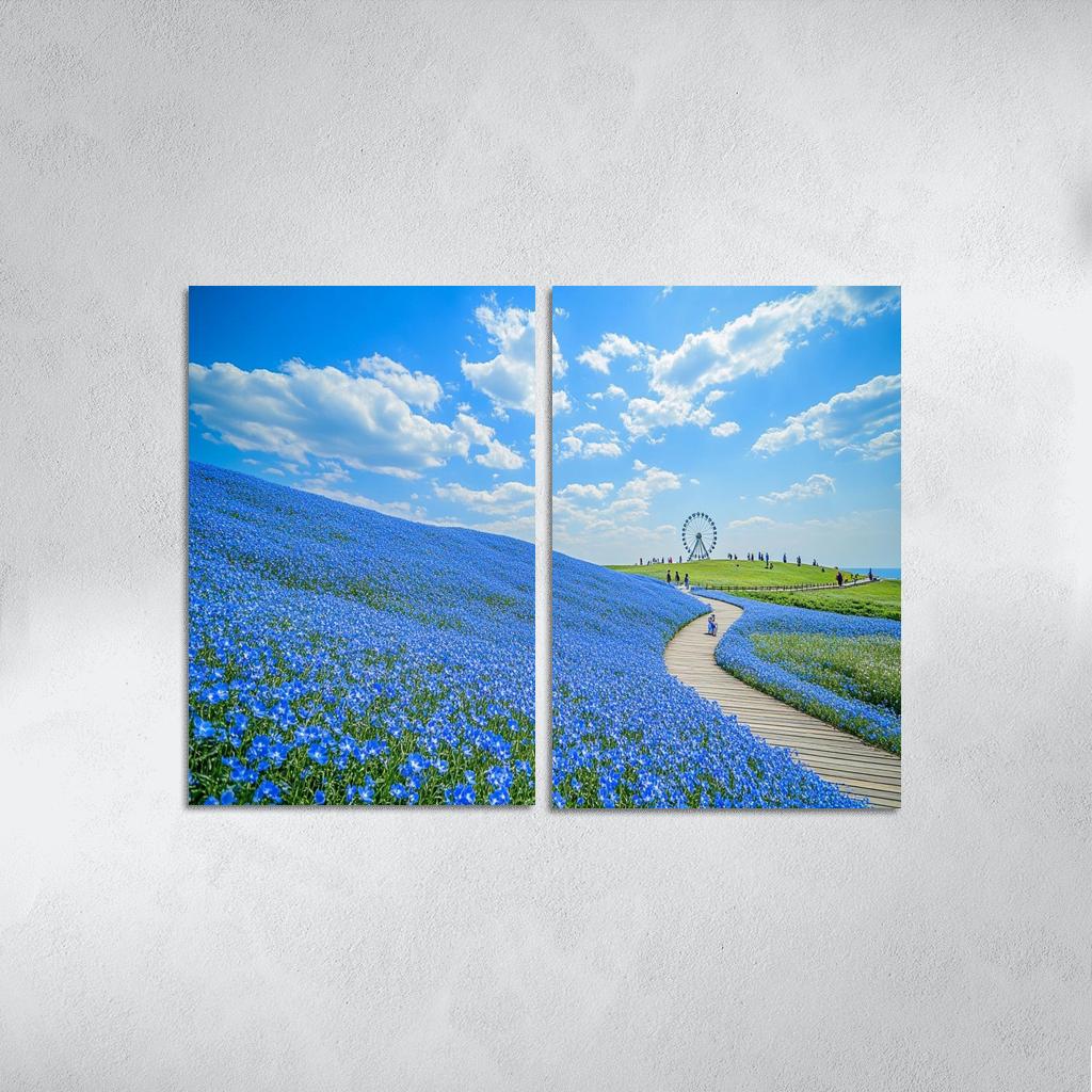 Hitachi Seaside Park Blue Nemophila Fields Hitachinaka Japan premium artwork frames