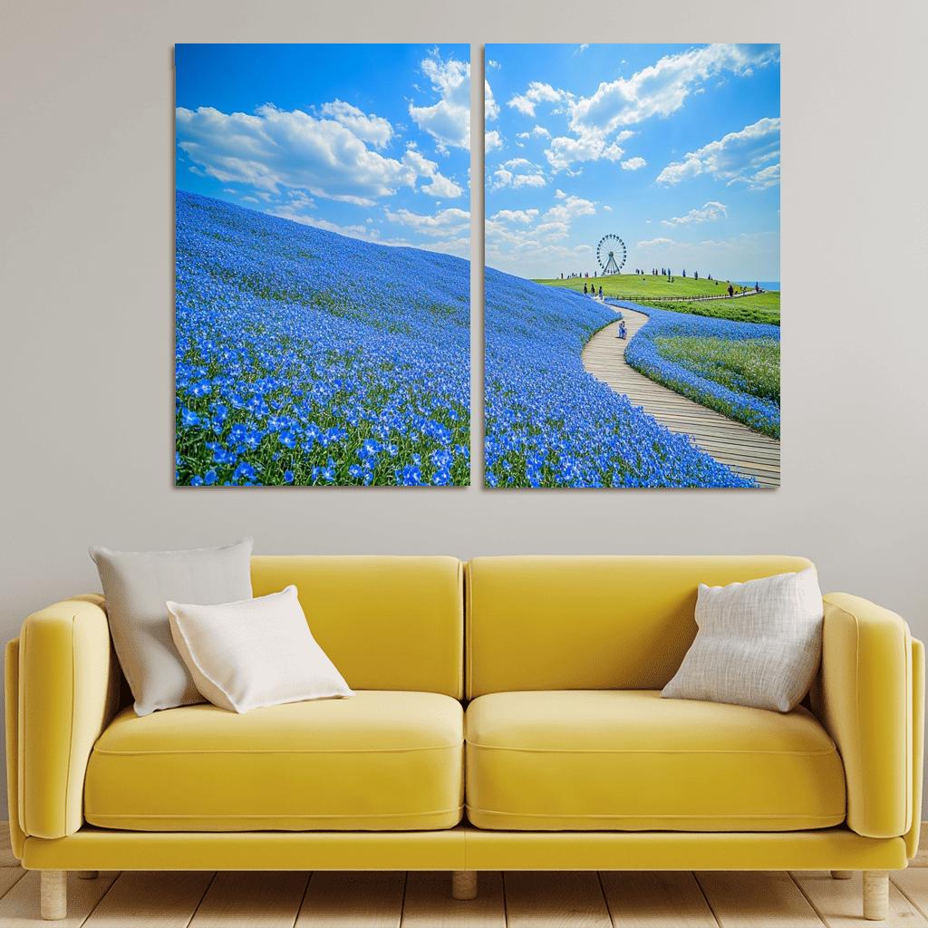 Hitachi Seaside Park Blue Nemophila Fields Hitachinaka Japan premium artwork frames