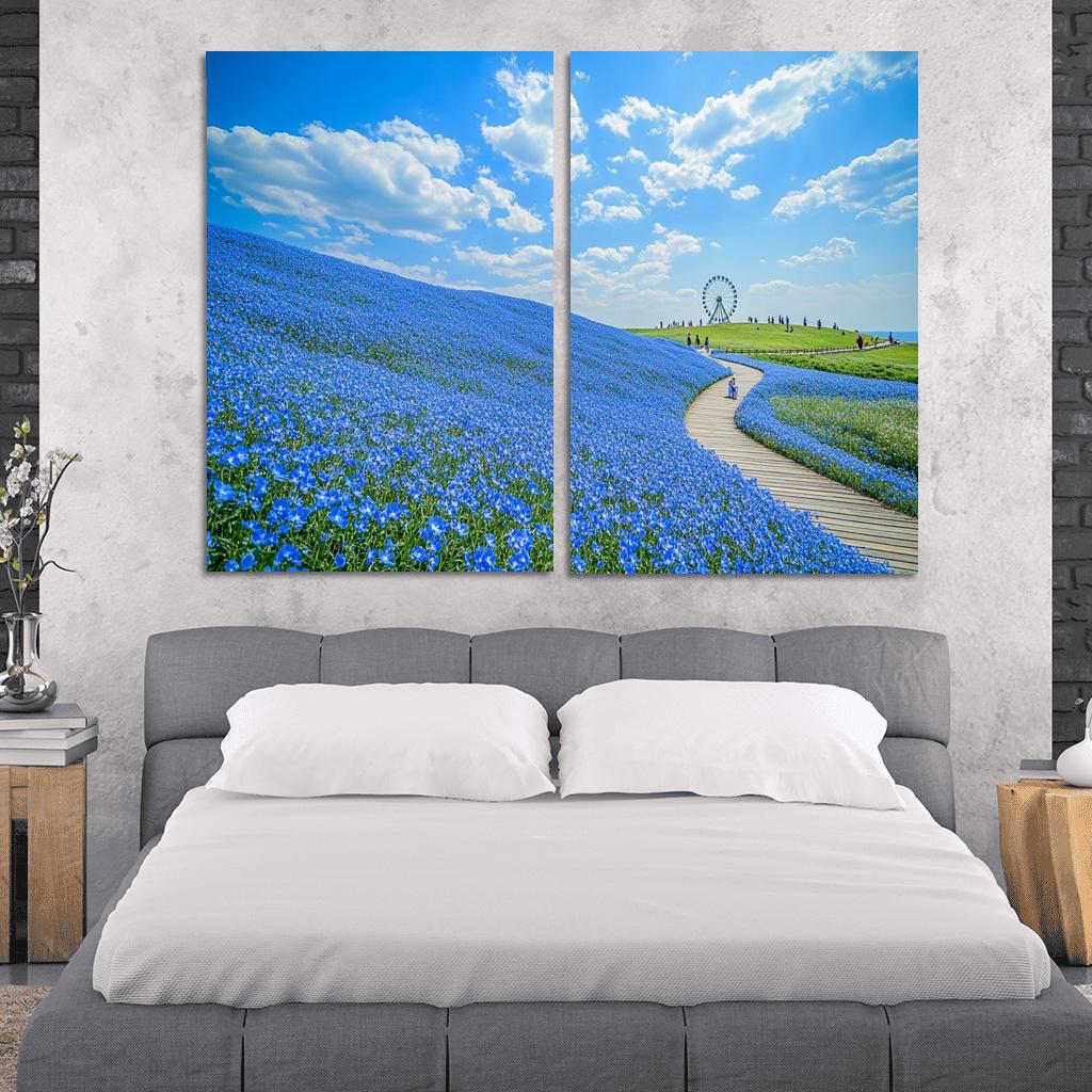 Hitachi Seaside Park Blue Nemophila Fields Hitachinaka Japan premium artwork frames