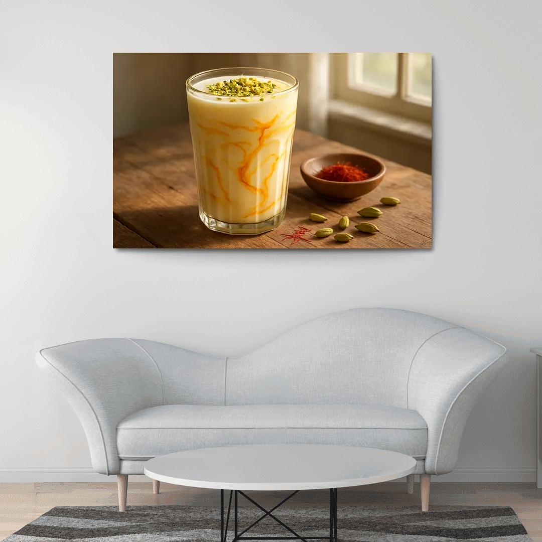 Saffron Sunrise Yogurt Lassi wall decor