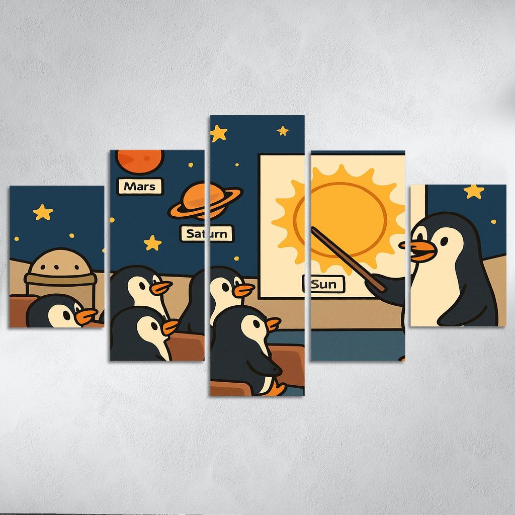 Planetarium Penguins Field Trip premium artwork frames
