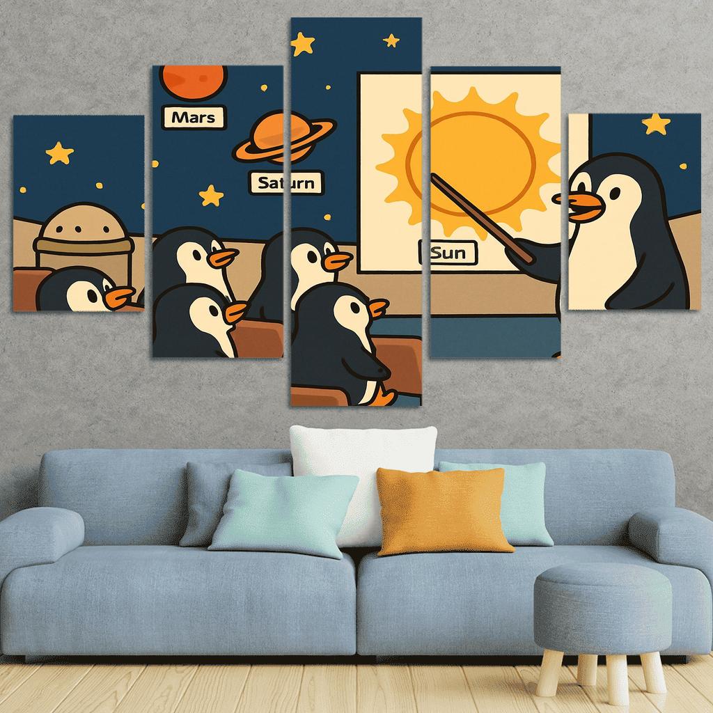 Planetarium Penguins Field Trip premium artwork frames