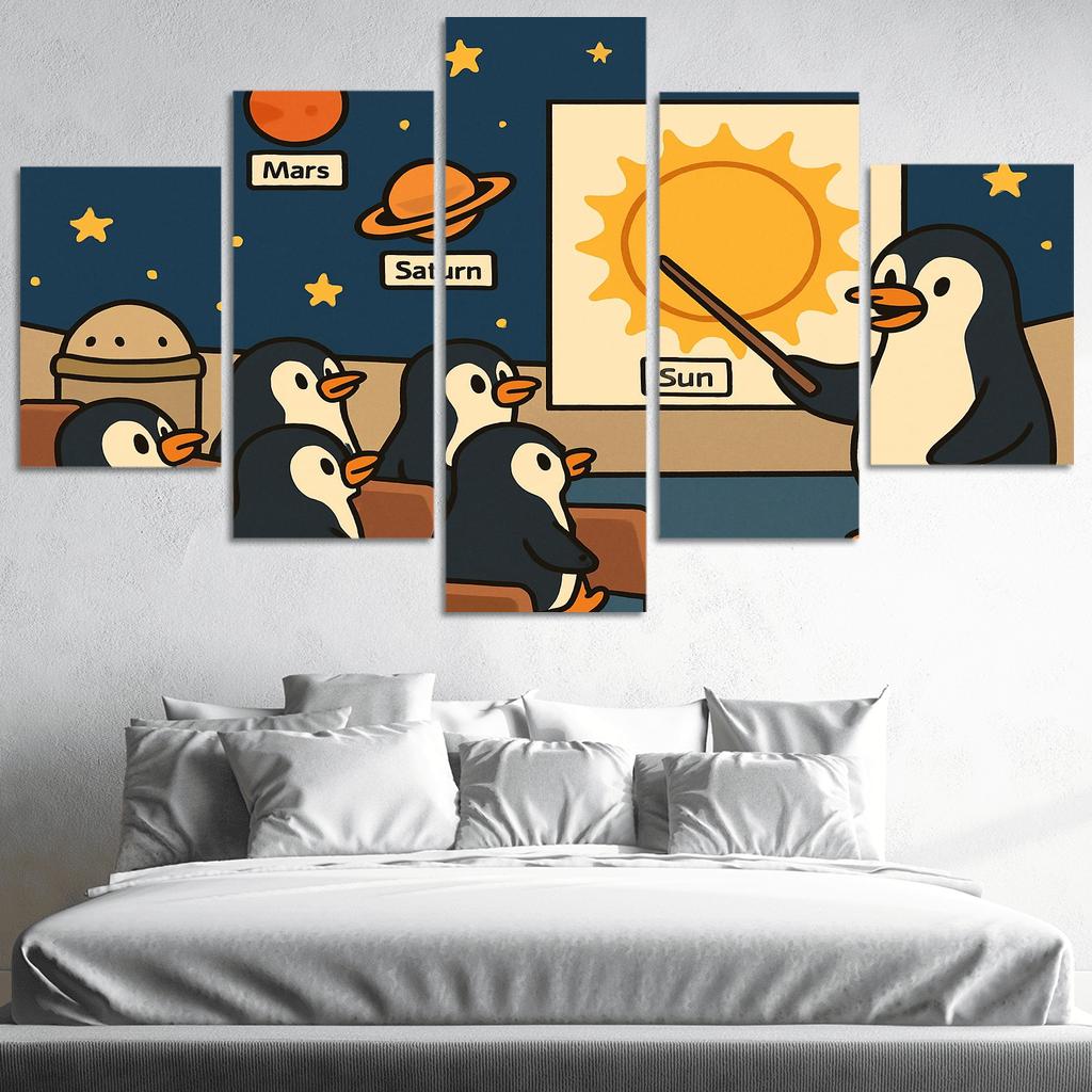 Planetarium Penguins Field Trip premium artwork frames