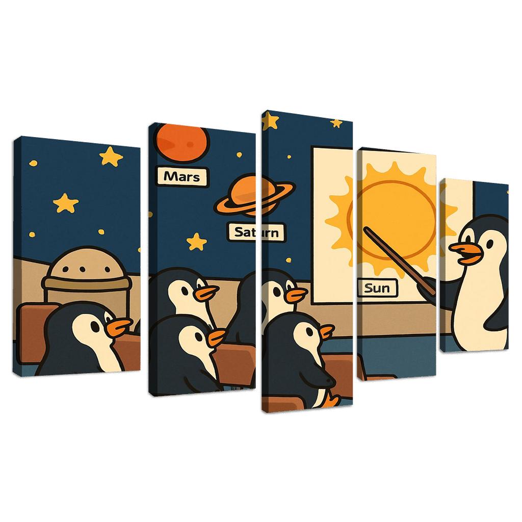Planetarium Penguins Field Trip premium artwork frames