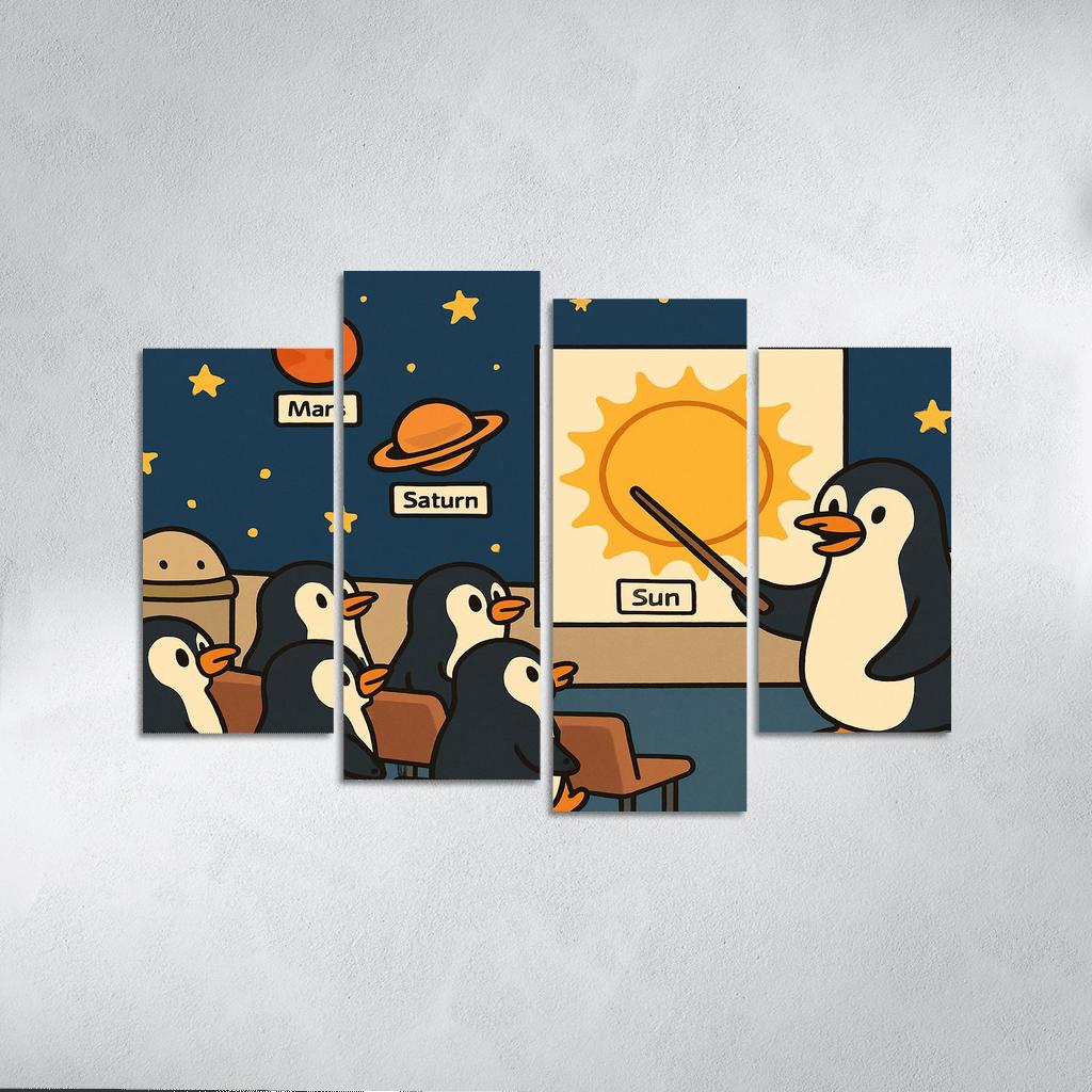 Planetarium Penguins Field Trip premium artwork frames