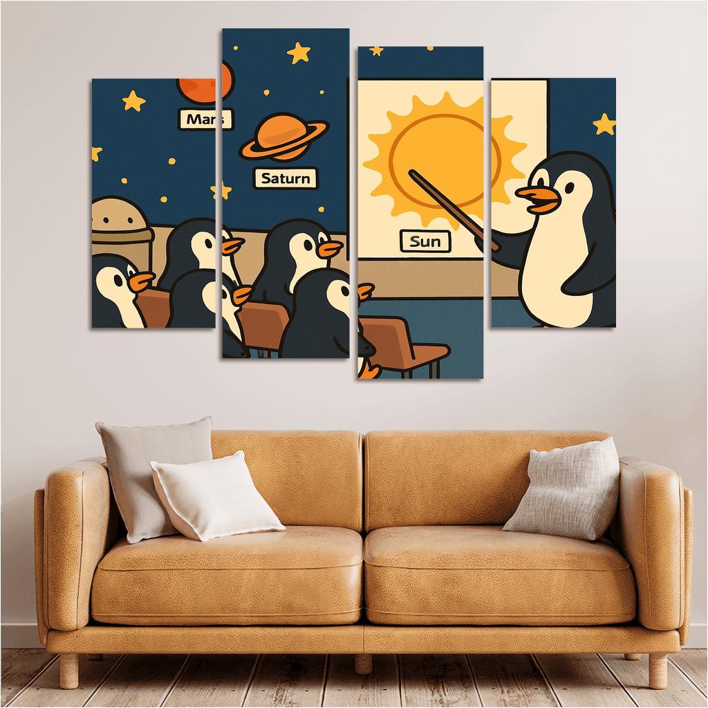 Planetarium Penguins Field Trip premium artwork frames