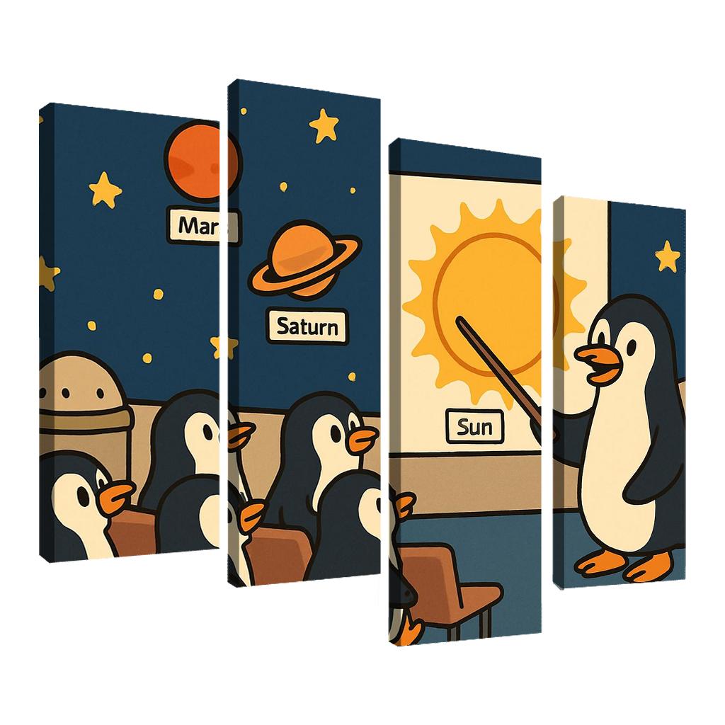 Planetarium Penguins Field Trip premium artwork frames