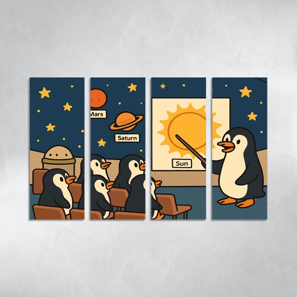 Planetarium Penguins Field Trip premium artwork frames