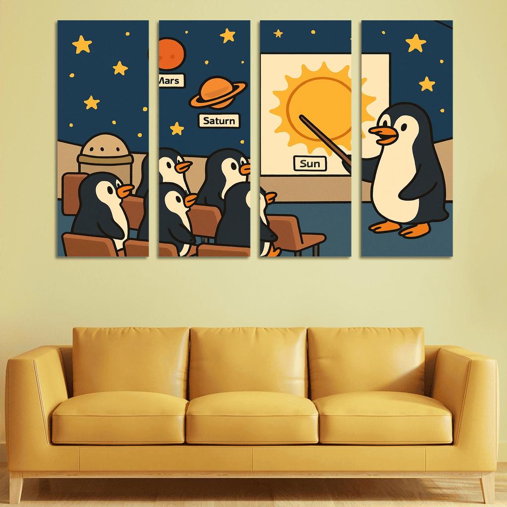 Planetarium Penguins Field Trip premium artwork frames