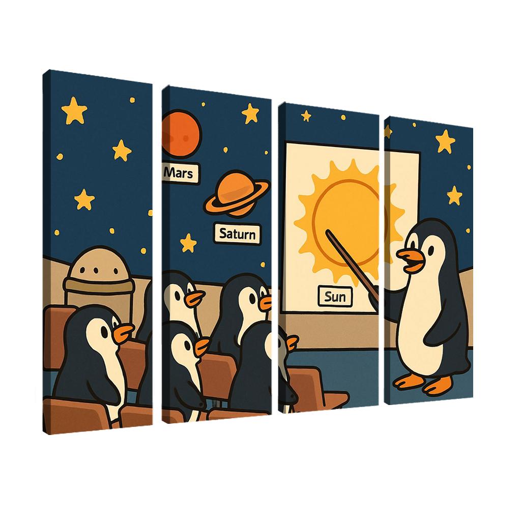 Planetarium Penguins Field Trip premium artwork frames