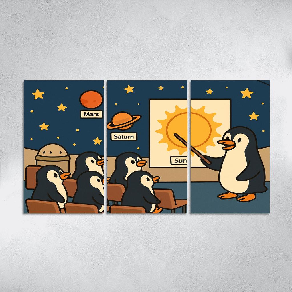 Planetarium Penguins Field Trip premium artwork frames