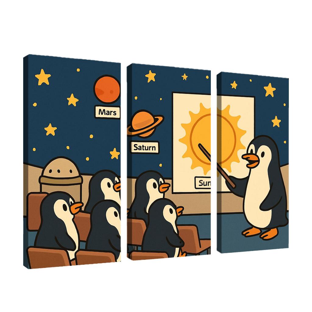 Planetarium Penguins Field Trip premium artwork frames