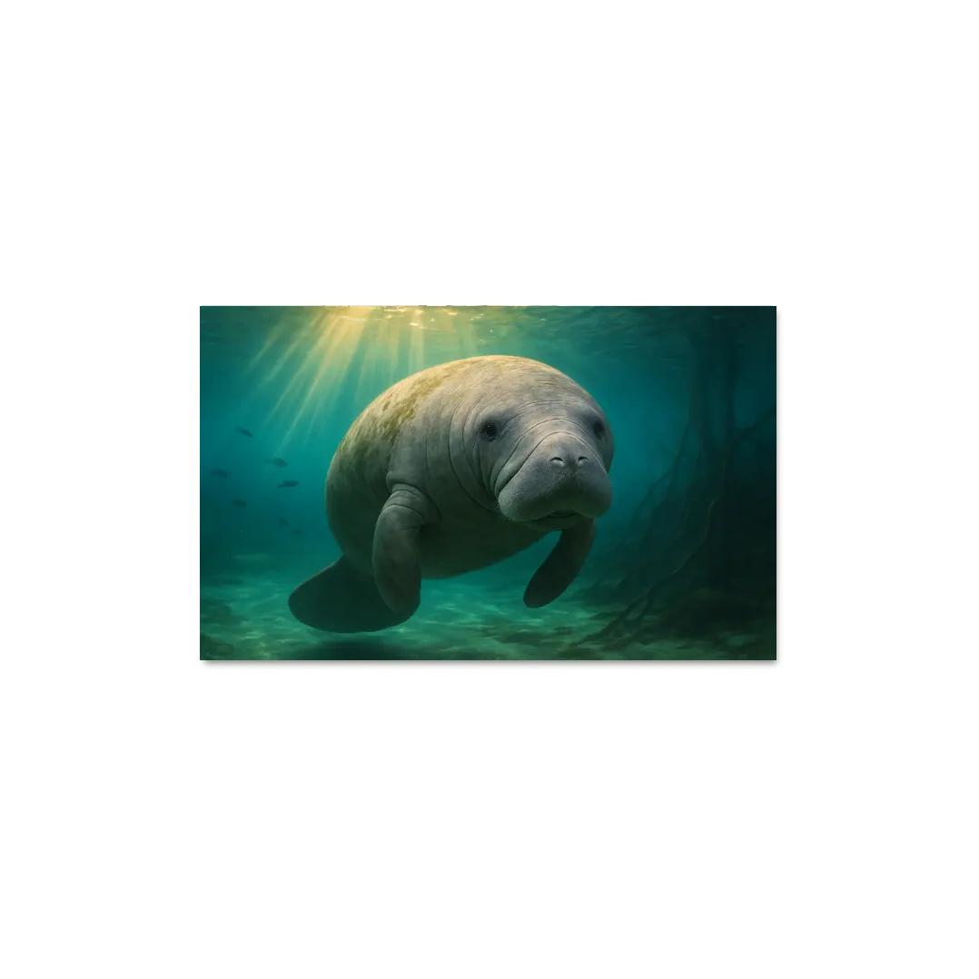 Curious Manatee In Crystal Springs premium artwork frames