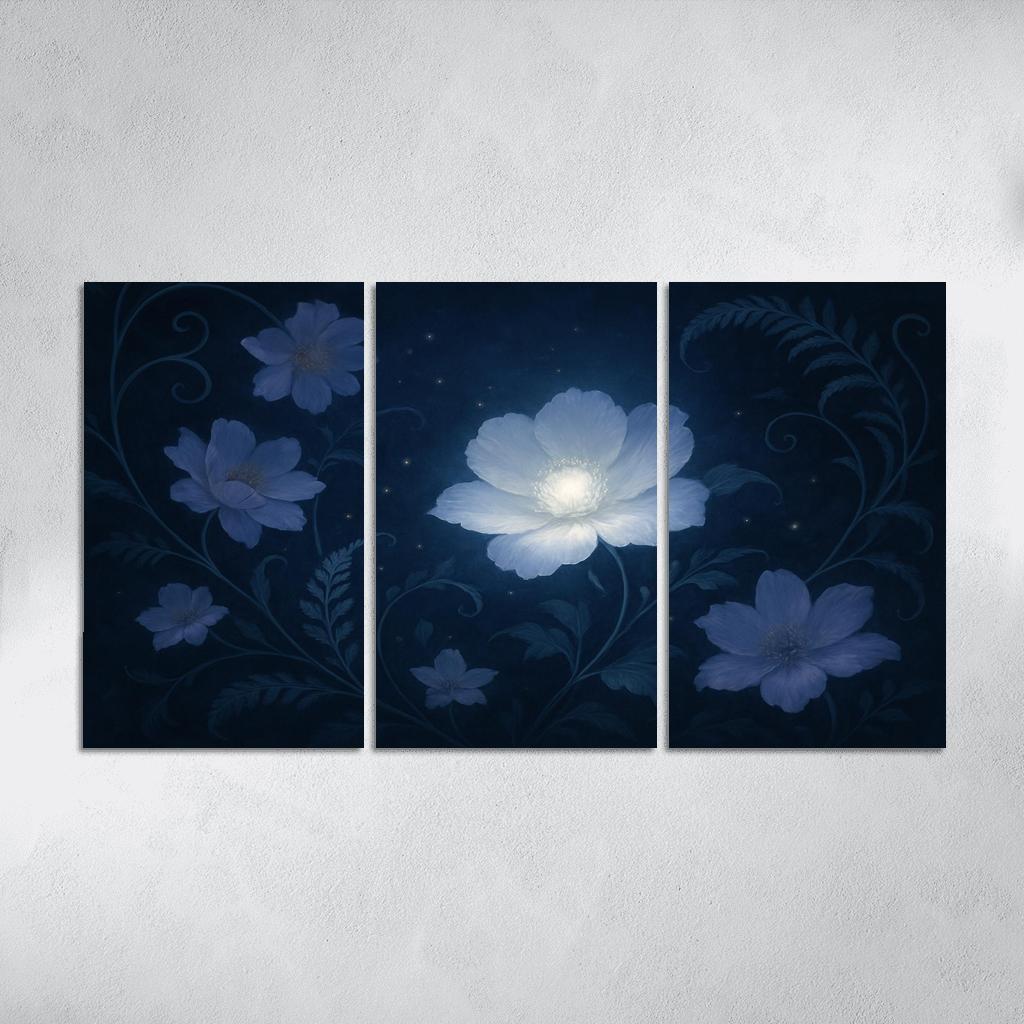 Luminous Night Bloom Tapestry custom paintings frame