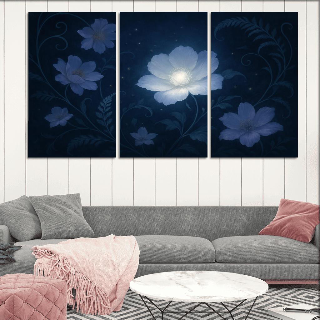Luminous Night Bloom Tapestry custom paintings frame