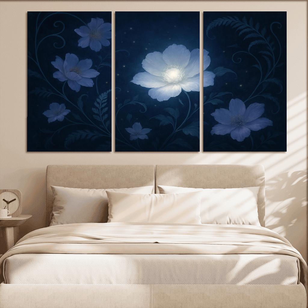 Luminous Night Bloom Tapestry custom paintings frame