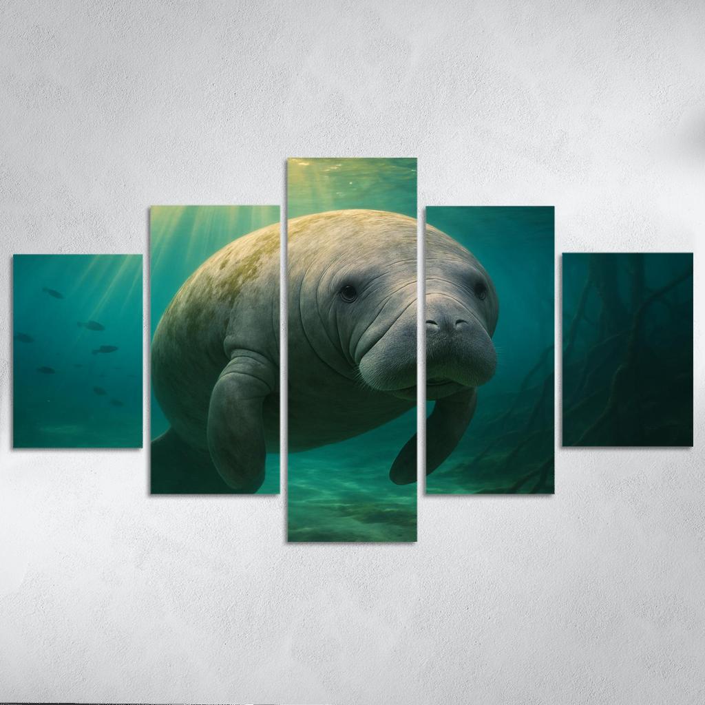 Curious Manatee In Crystal Springs premium artwork frames