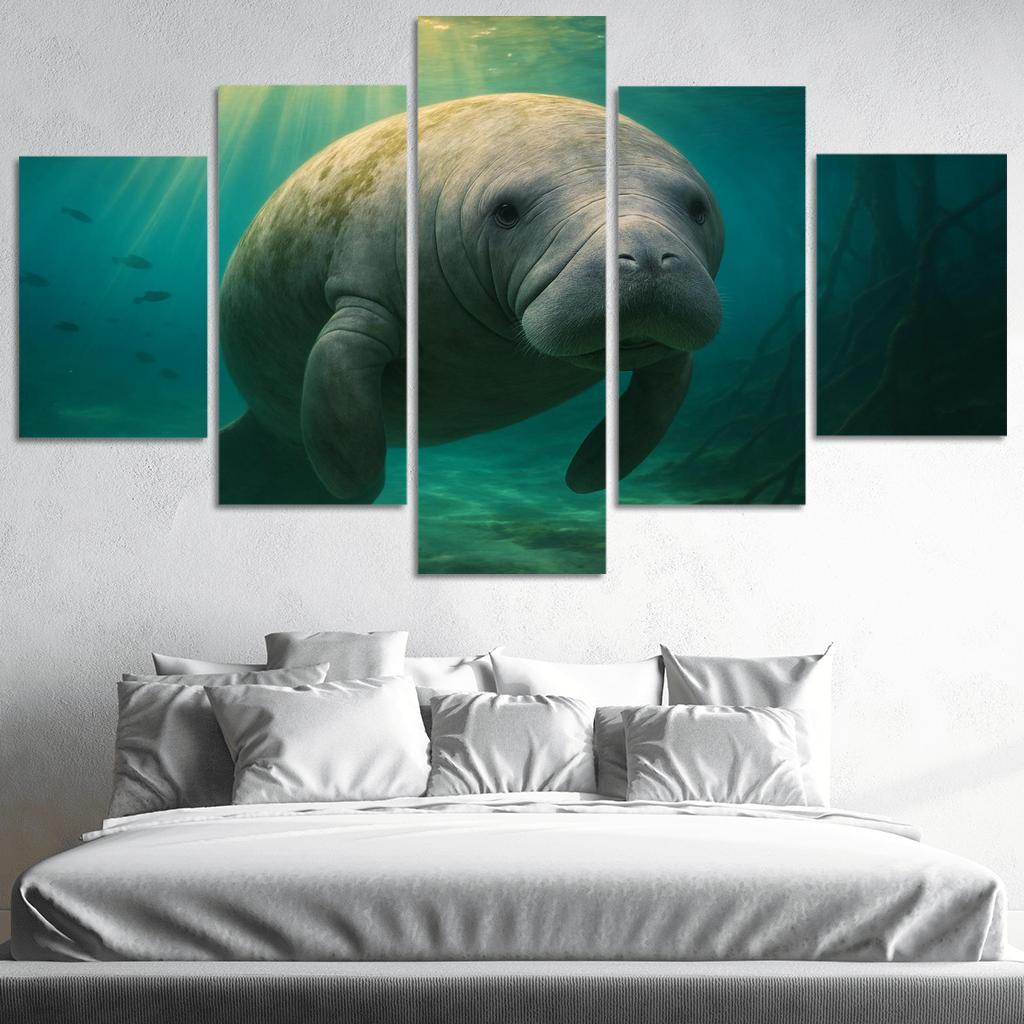 Curious Manatee In Crystal Springs premium artwork frames