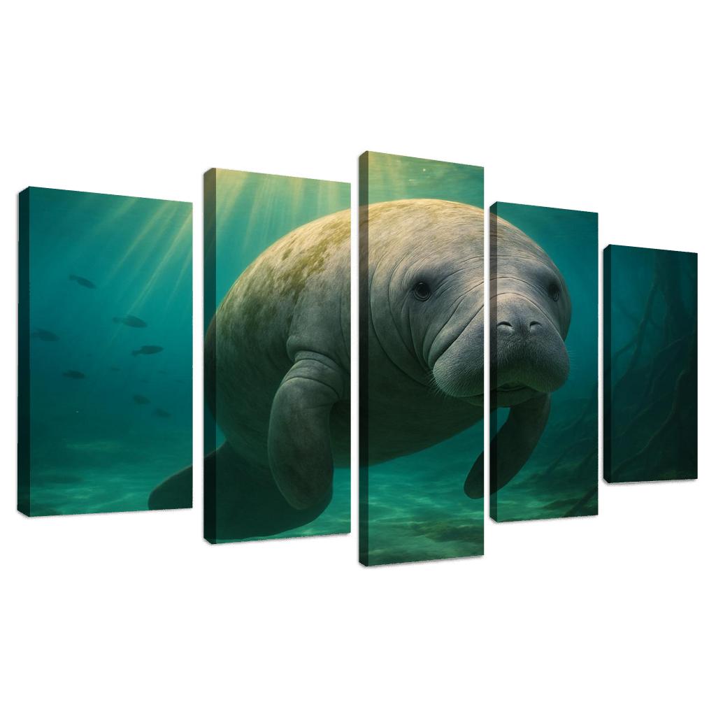 Curious Manatee In Crystal Springs premium artwork frames