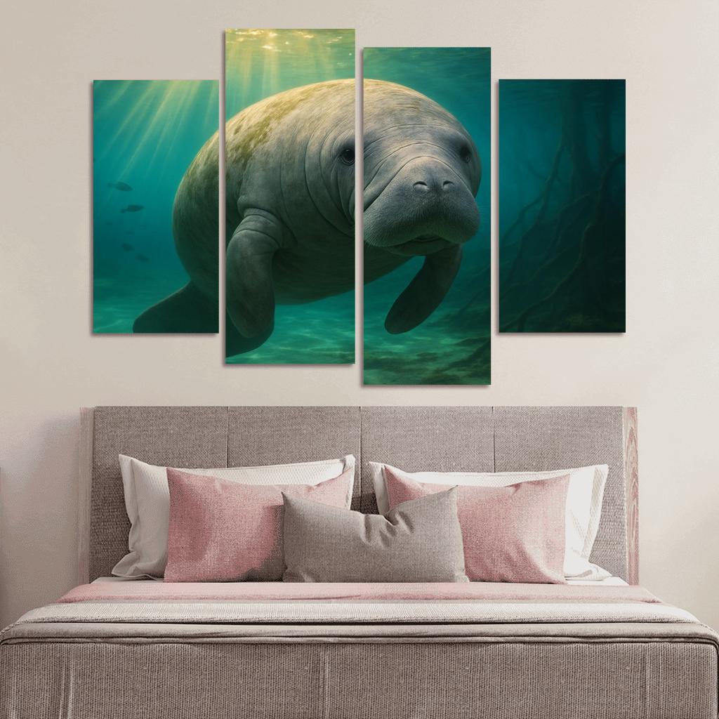 Curious Manatee In Crystal Springs premium artwork frames