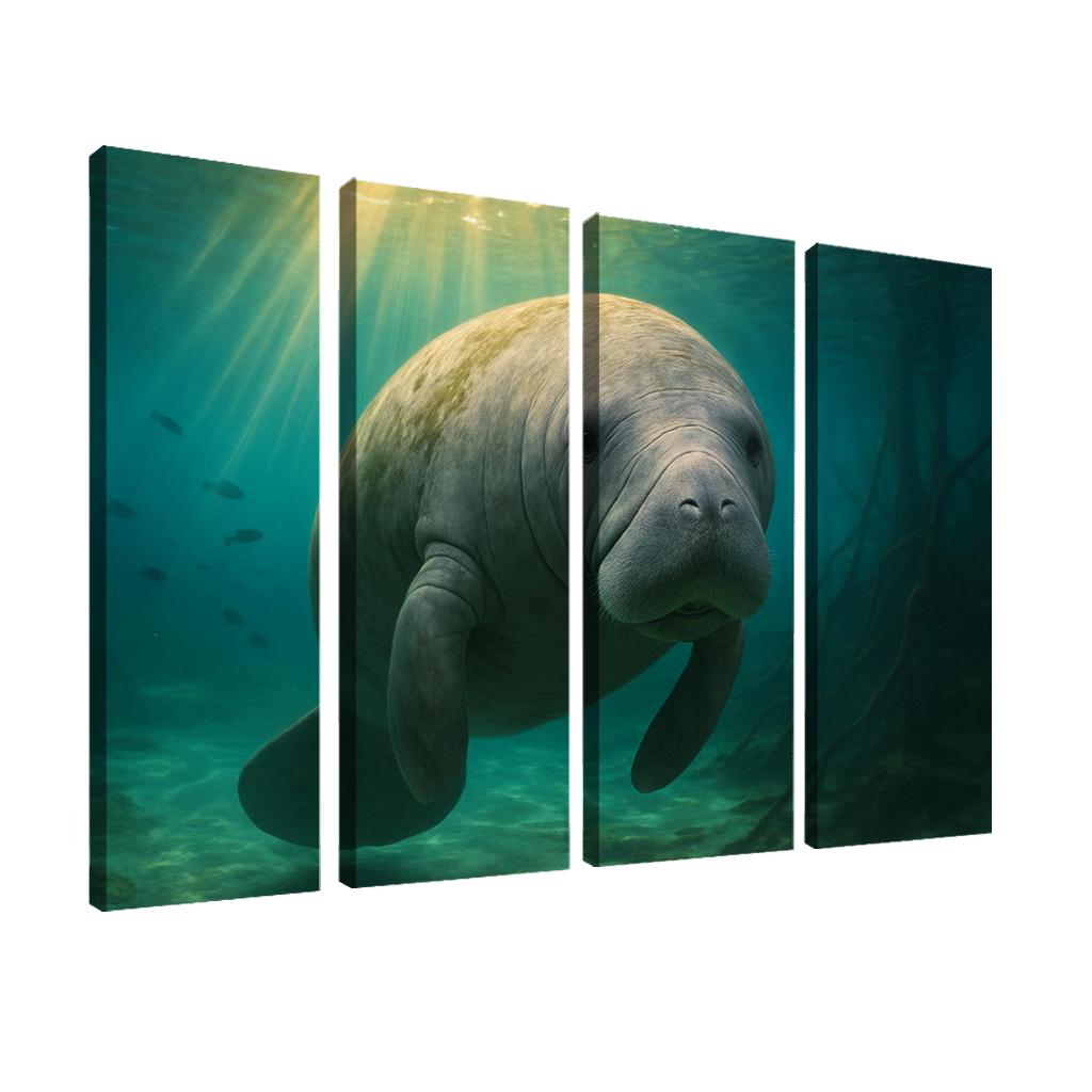 Curious Manatee In Crystal Springs premium artwork frames