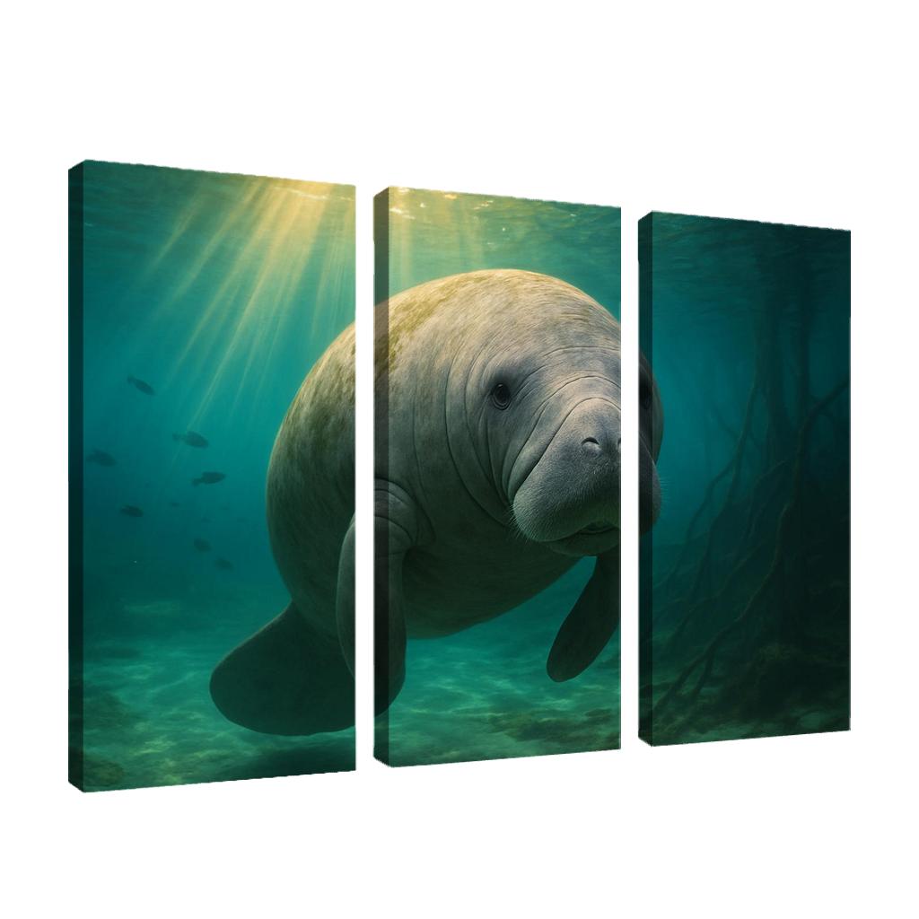 Curious Manatee In Crystal Springs premium artwork frames
