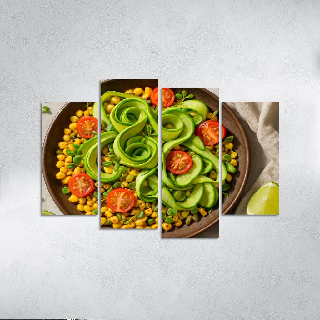 Charred Corn And Avocado Ribbon Salad custom paintings frame
