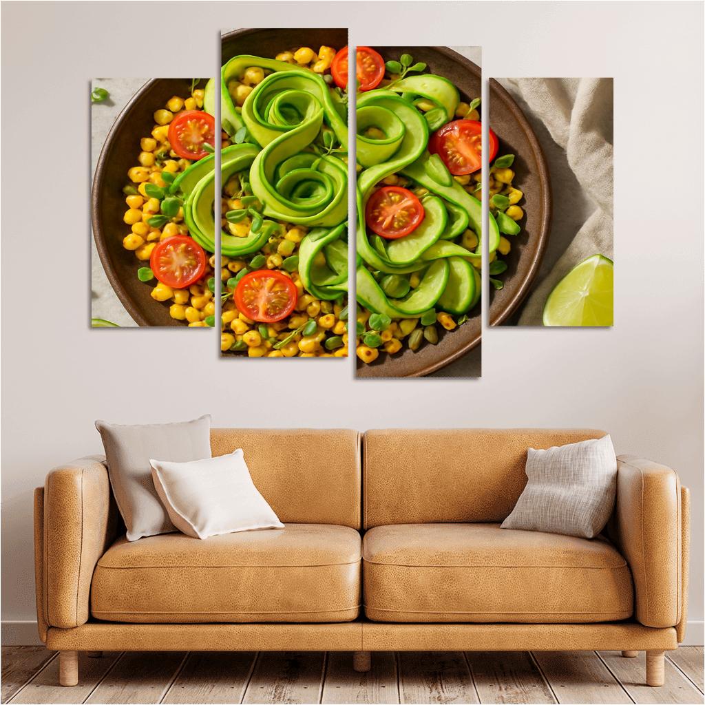 Charred Corn And Avocado Ribbon Salad custom paintings frame