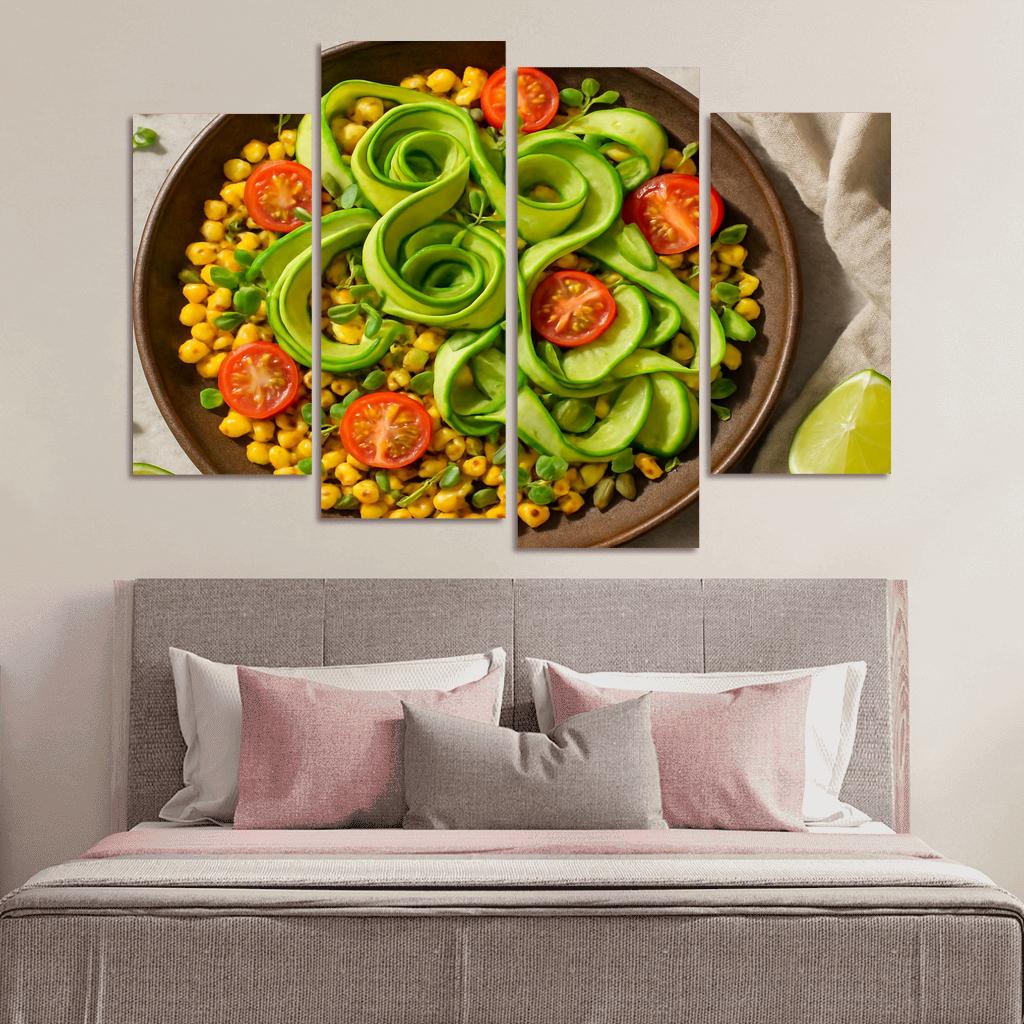 Charred Corn And Avocado Ribbon Salad custom paintings frame