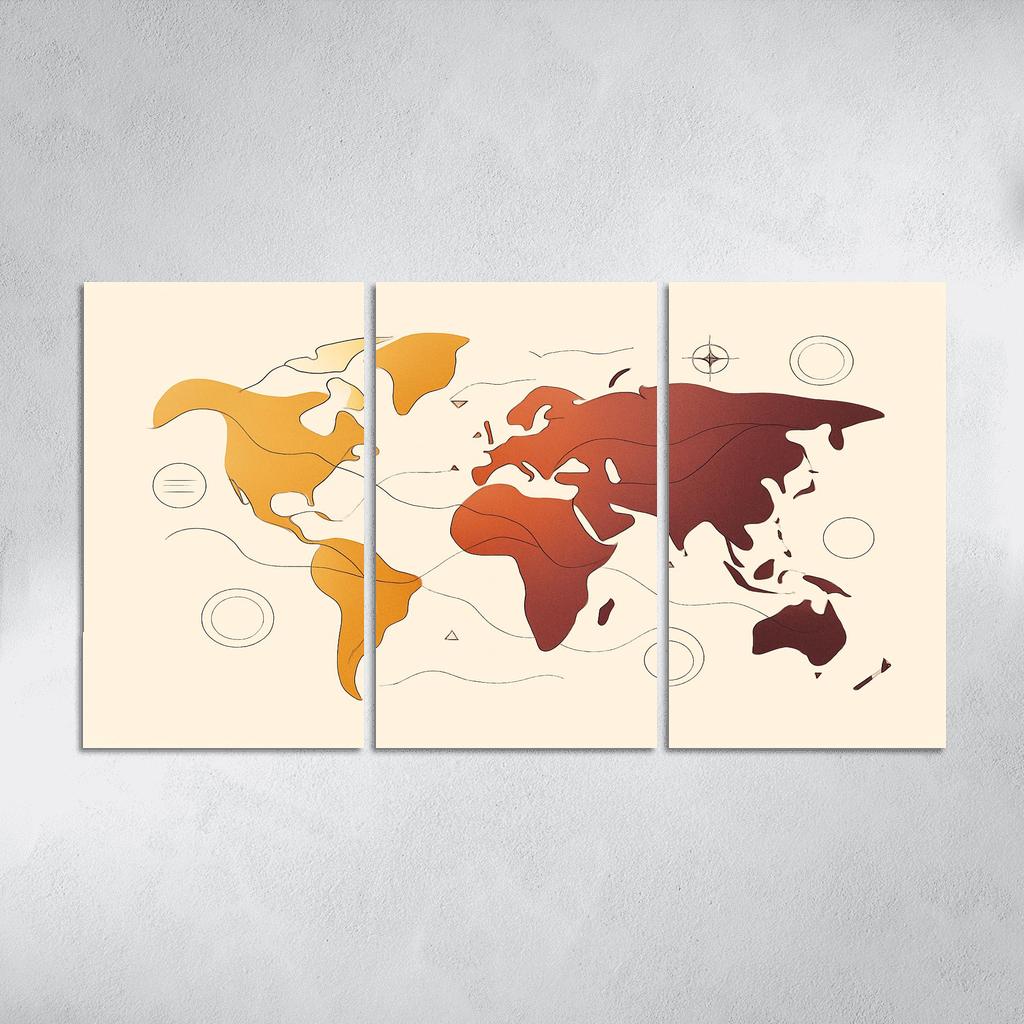 Continental Ribbon Dreams multi-panel paintings