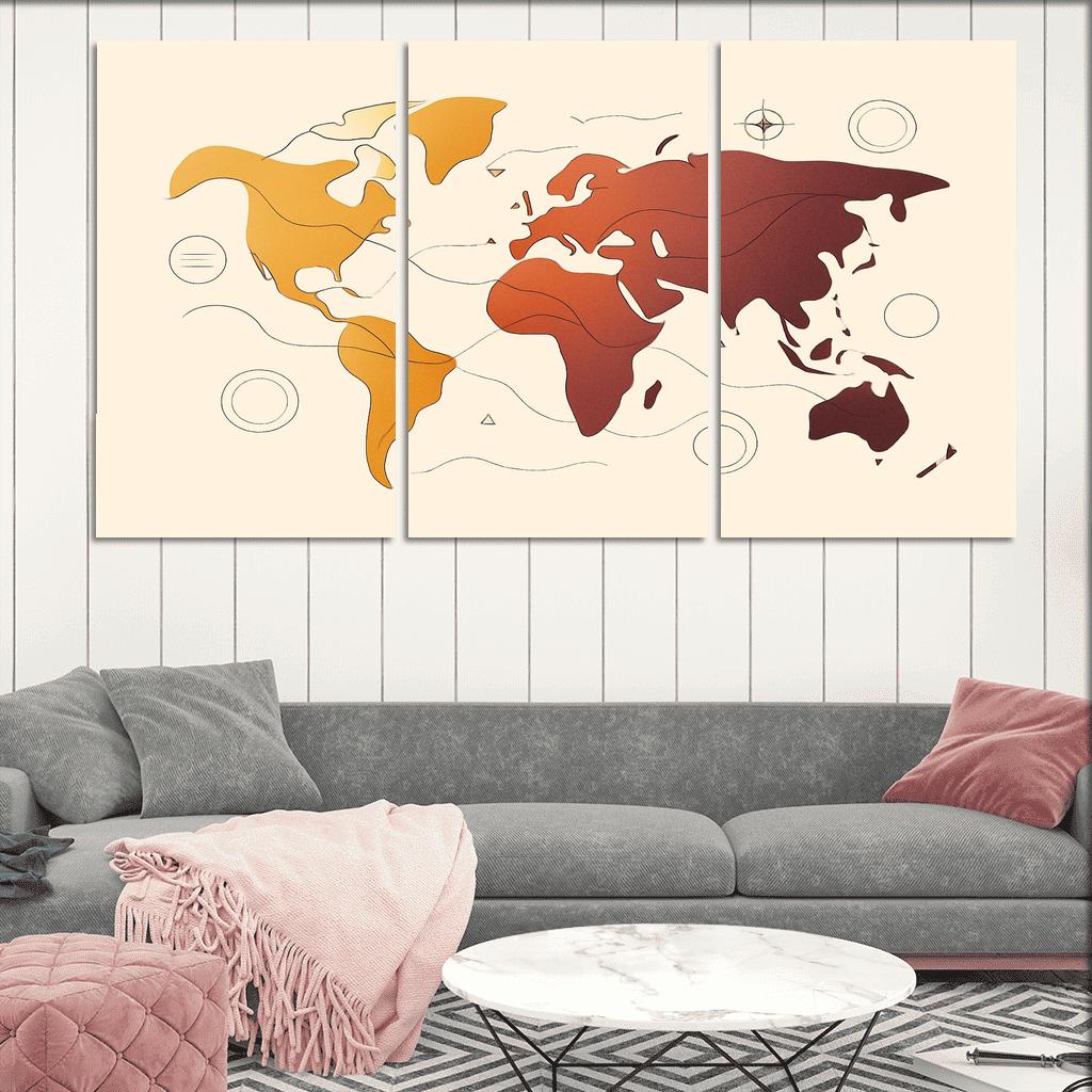 Continental Ribbon Dreams multi-panel paintings