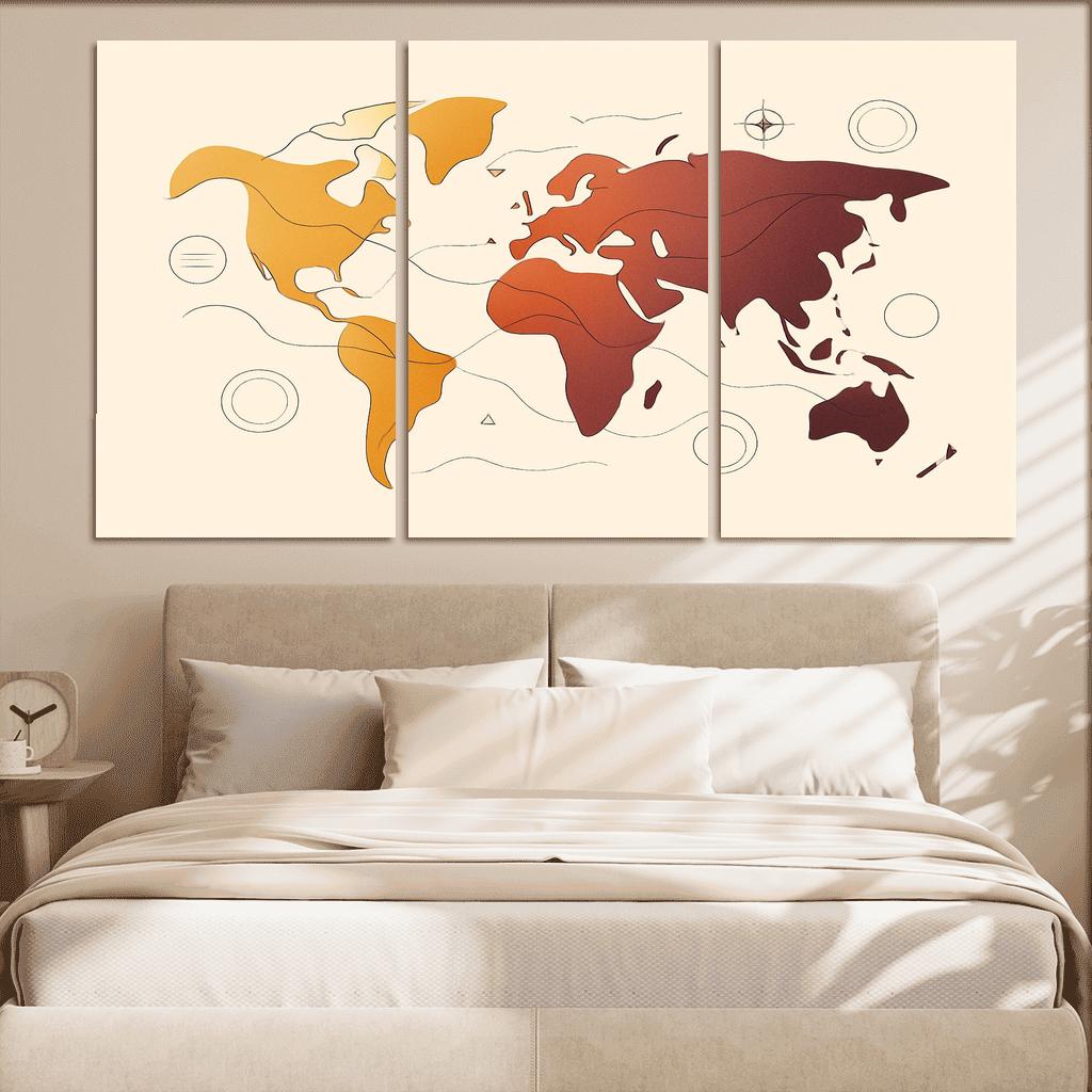 Continental Ribbon Dreams multi-panel paintings