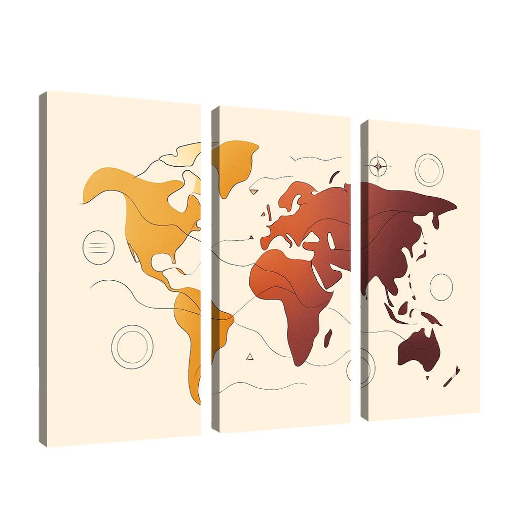 Continental Ribbon Dreams multi-panel paintings