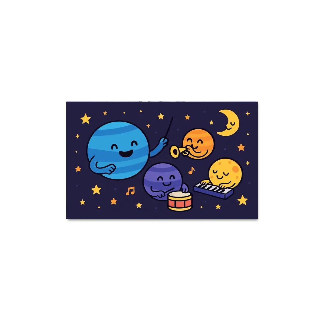 Planet Music Orchestra In Space wall decor