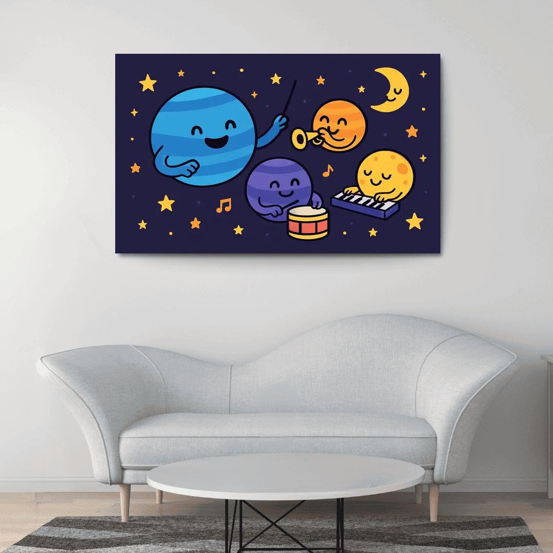 Planet Music Orchestra In Space wall decor