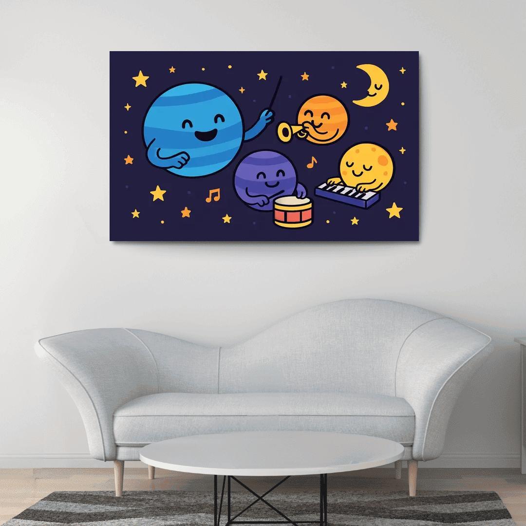 Planet Music Orchestra In Space wall decor