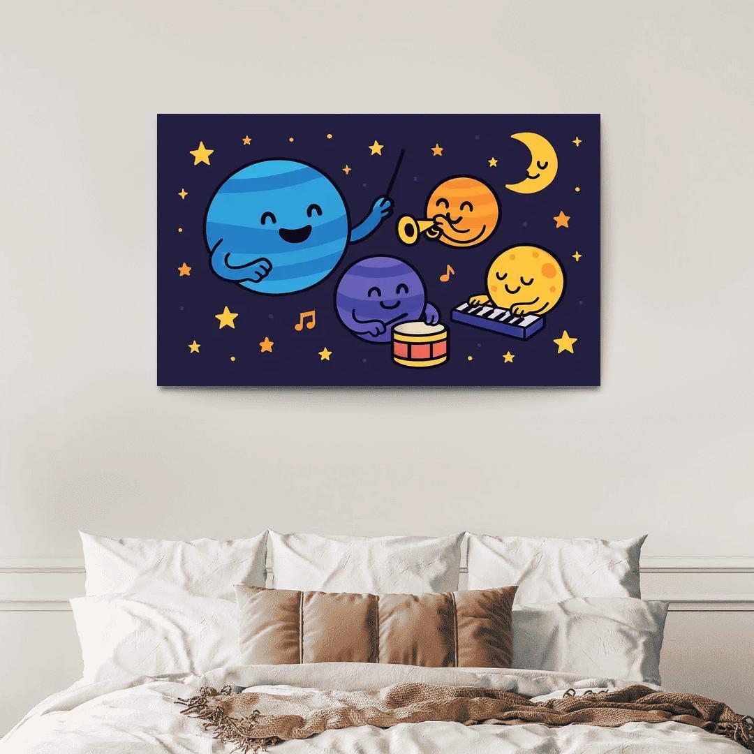 Planet Music Orchestra In Space wall decor