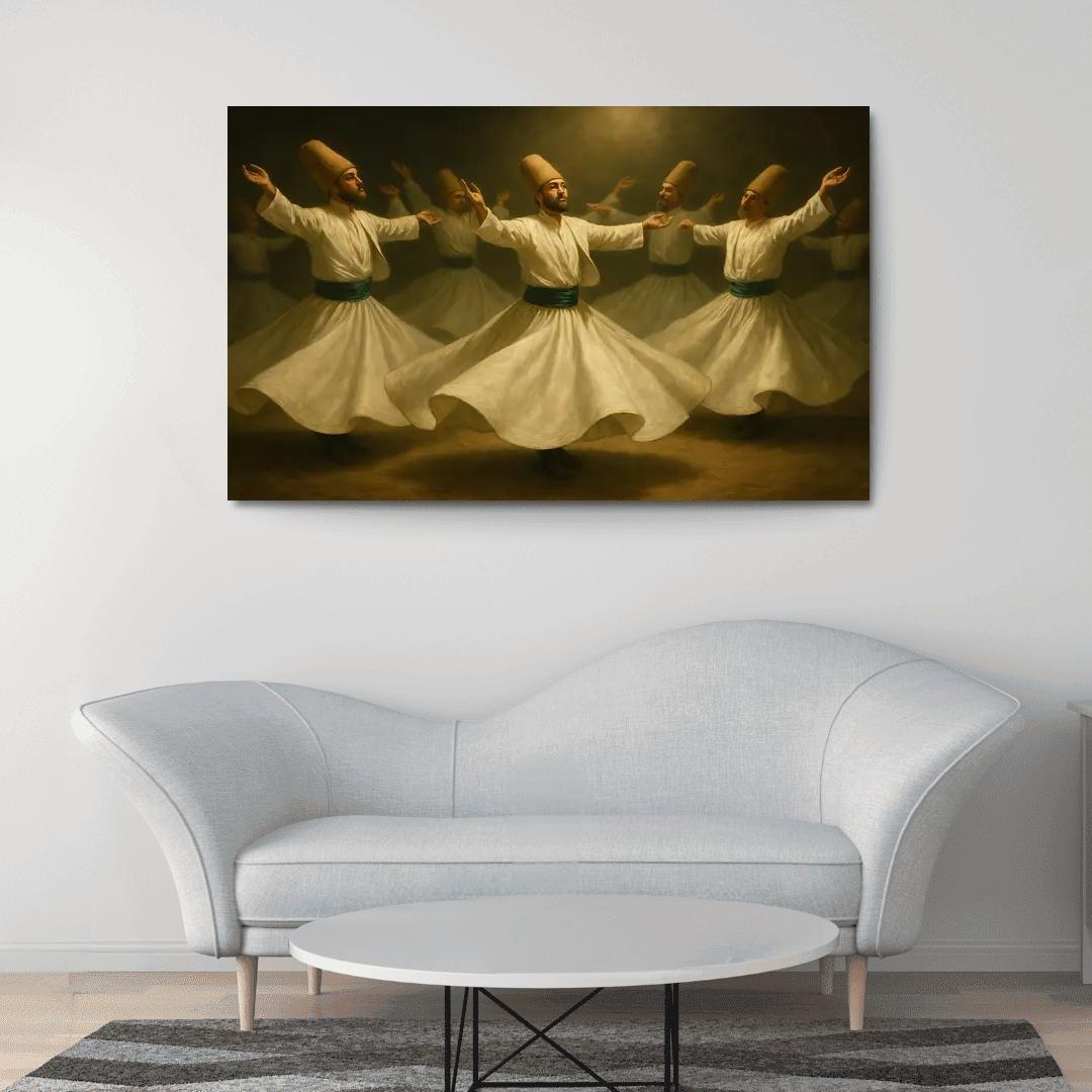 Whirling Echoes Of Sufi Devotion framed paintings