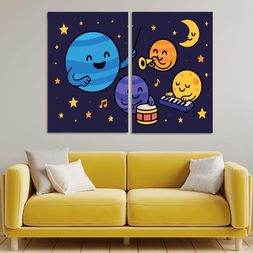 Planet Music Orchestra In Space wall decor