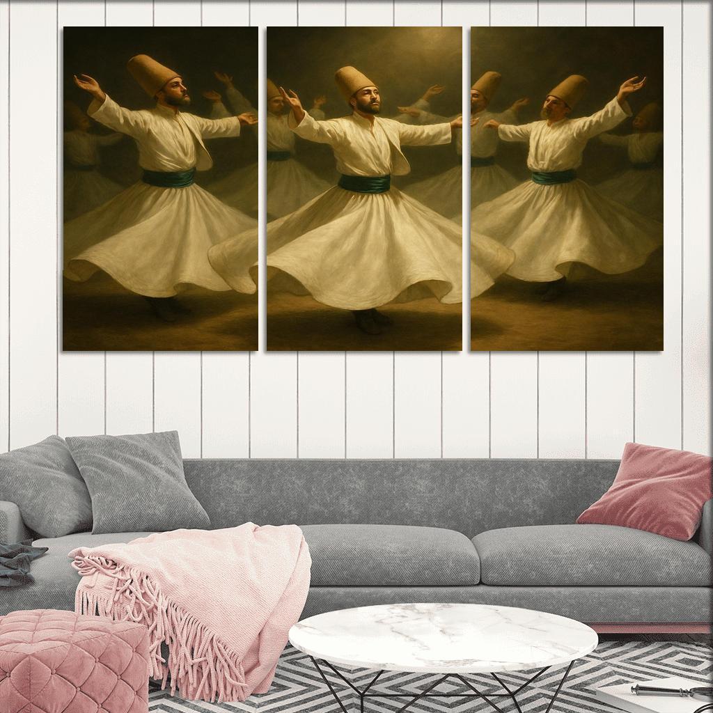 Whirling Echoes Of Sufi Devotion framed paintings