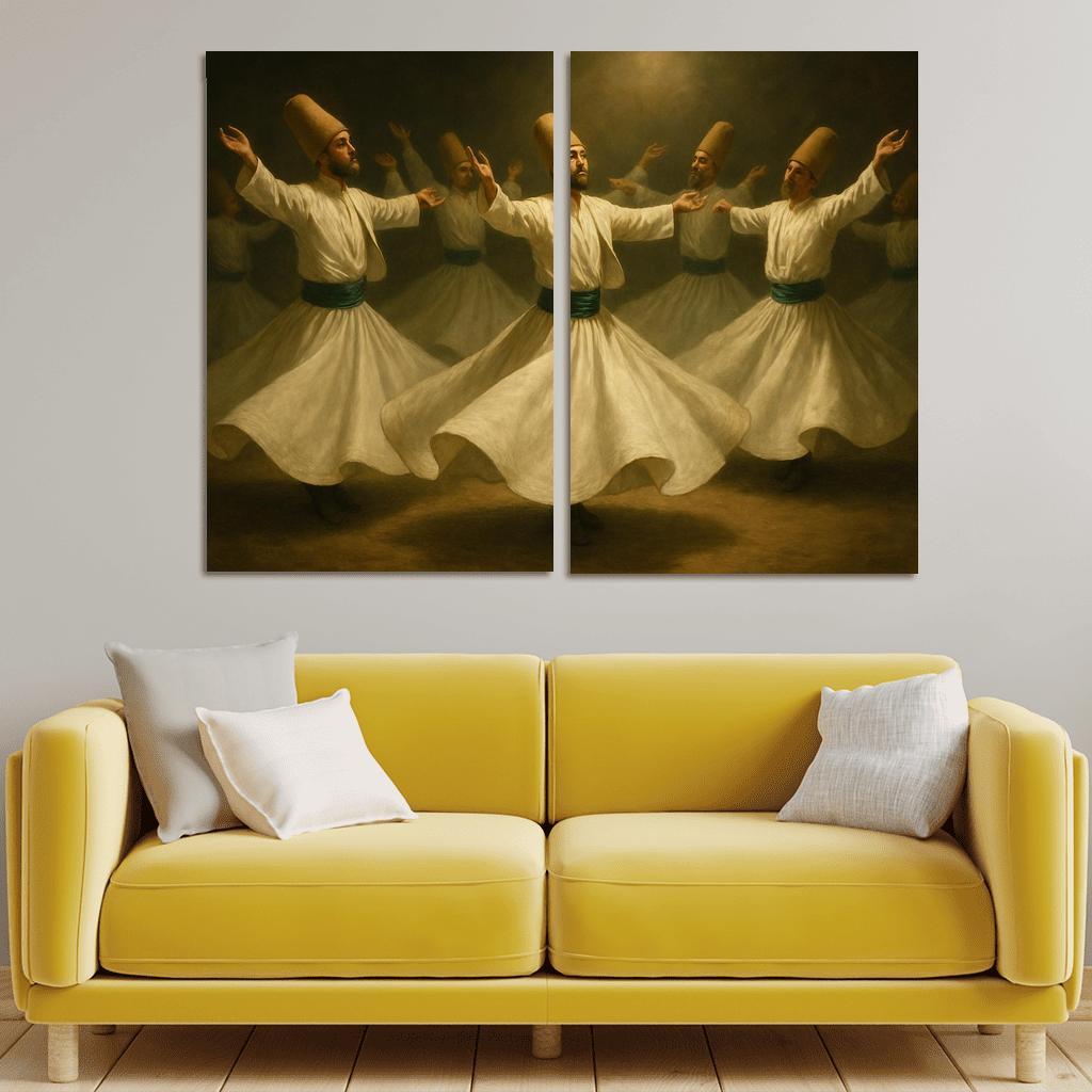 Whirling Echoes Of Sufi Devotion framed paintings