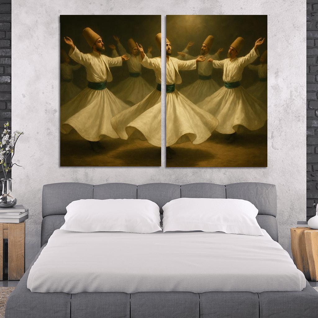 Whirling Echoes Of Sufi Devotion framed paintings
