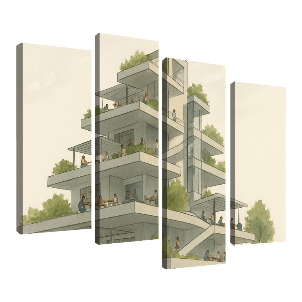 Vertical Commons Terraced Tower premium artwork frames