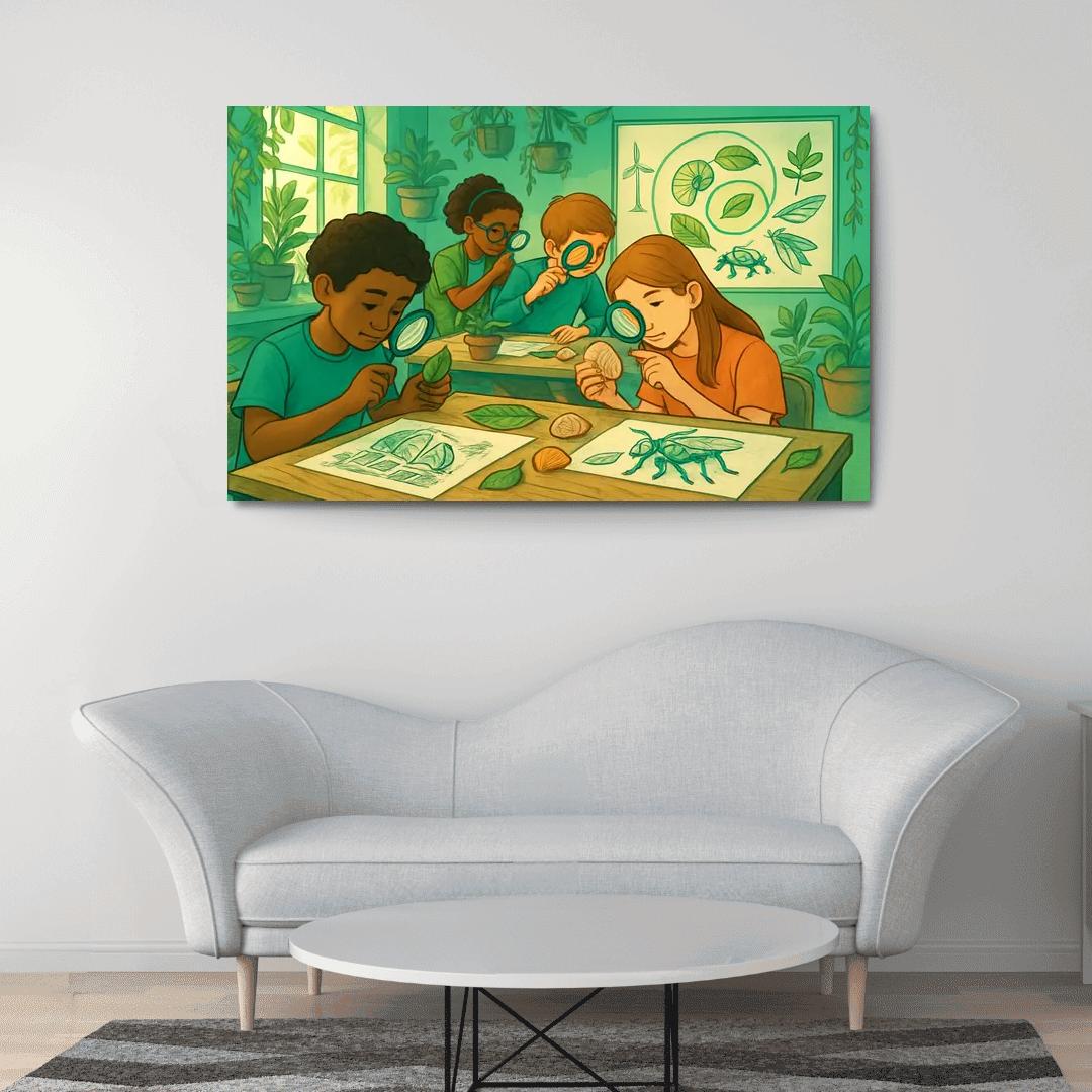 Biomimicry Lab Learning Innovation From Nature multi-panel paintings